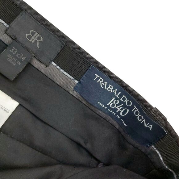Banana Republic Pants Mens 33x33 Dark Gray Trabaldo Togna 1840 Wool Straight Leg - Picture 9 of 12